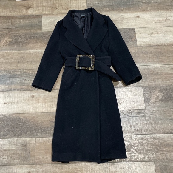 Paris Georgia The Classic Coat black wool trench coat - Picture 3 of 13